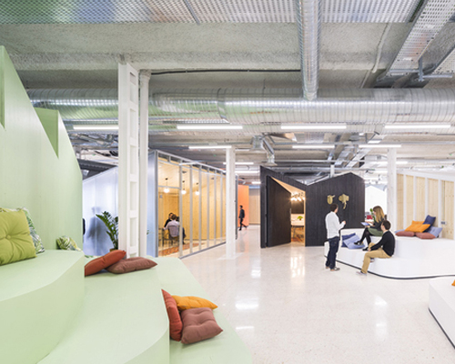 studio banana fill mccann worldgroup's madrid office with multi-functional 'huts'