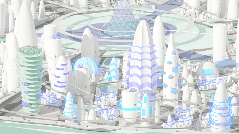 xin shixiang's city in the rain is an urban utopia of virtual realistic superposition