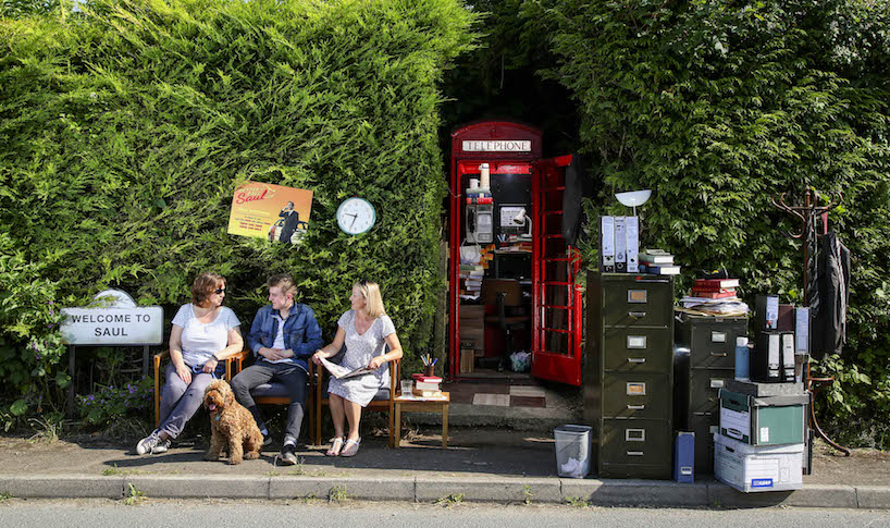 rhea thierstein transforms a little used phone box into a better call saul themed office