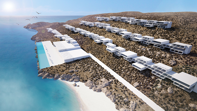 potiropoulos+partners envisions mykonos white boxes resort