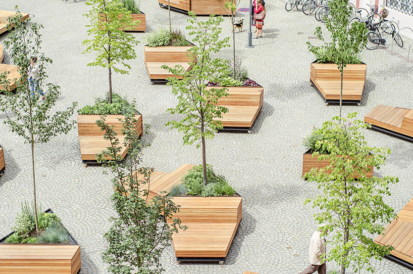 atelier starzak strebicki revives courtyard in poland with landscaped street furniture