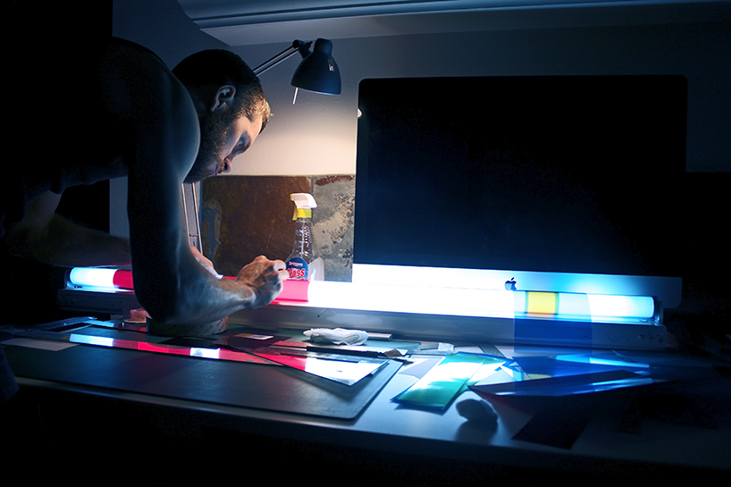 tim derrington's 'AN.AURORA' uses ubiquitous fluorescent light to create beauty through color