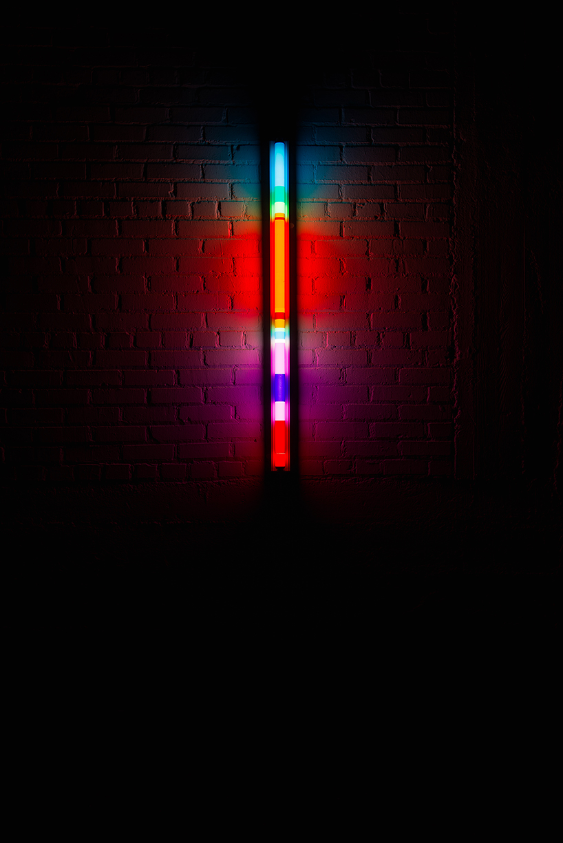 tim derrington's 'AN.AURORA' uses ubiquitous fluorescent light to create beauty through color