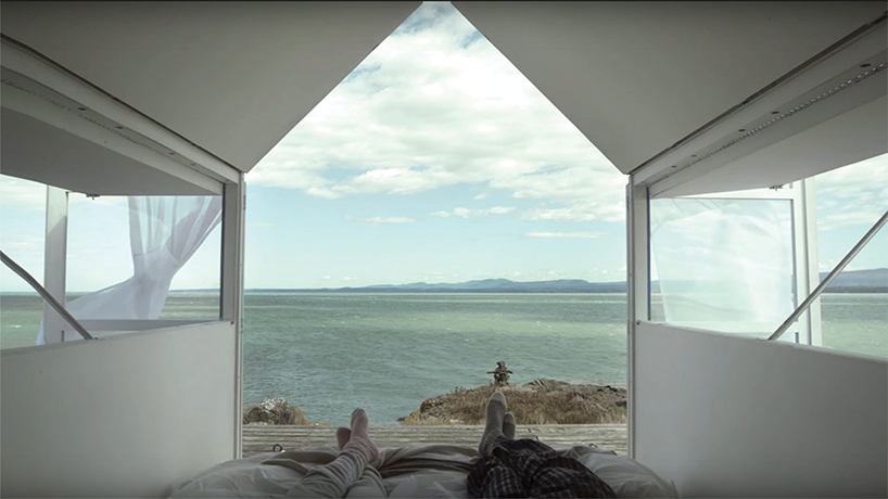 all over quebec in a room with a different view every morning, by l'abri