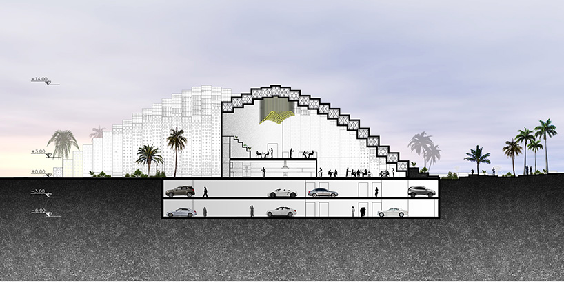 point studio proposes pixelated dome restaurants for construction in muscat, oman
