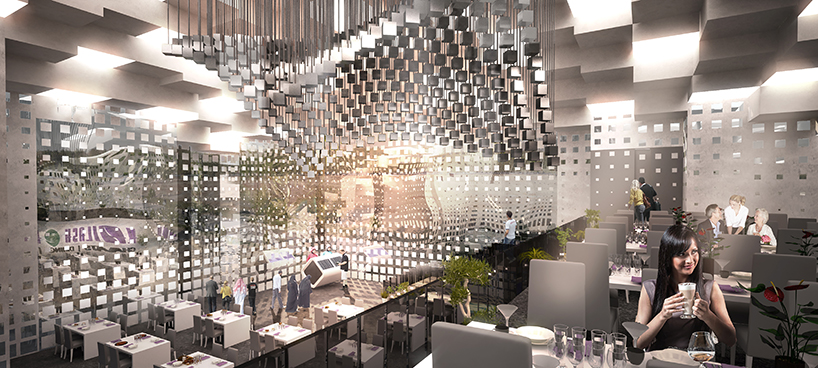 point studio proposes pixelated dome restaurants for construction in muscat, oman