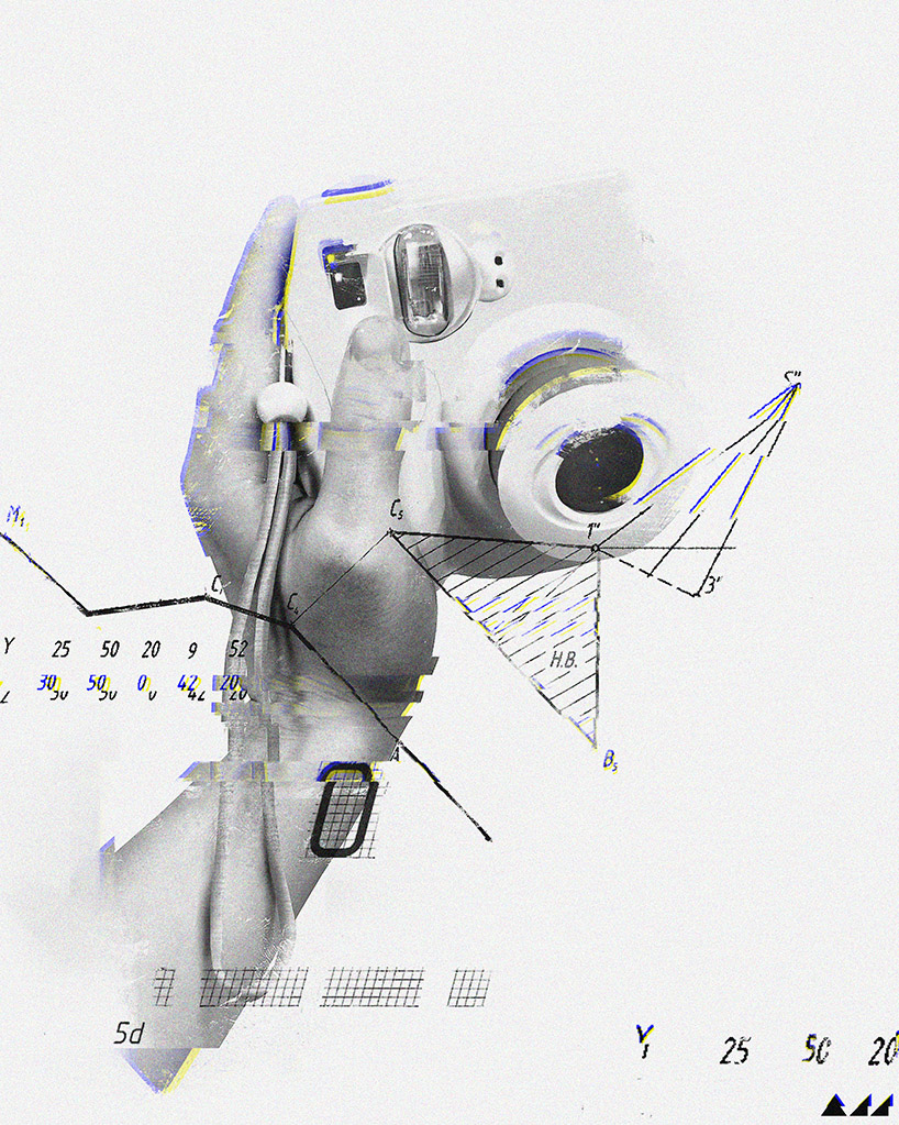 evgeny add juxtaposes everyday life with glitches, graphs + geometric shapes