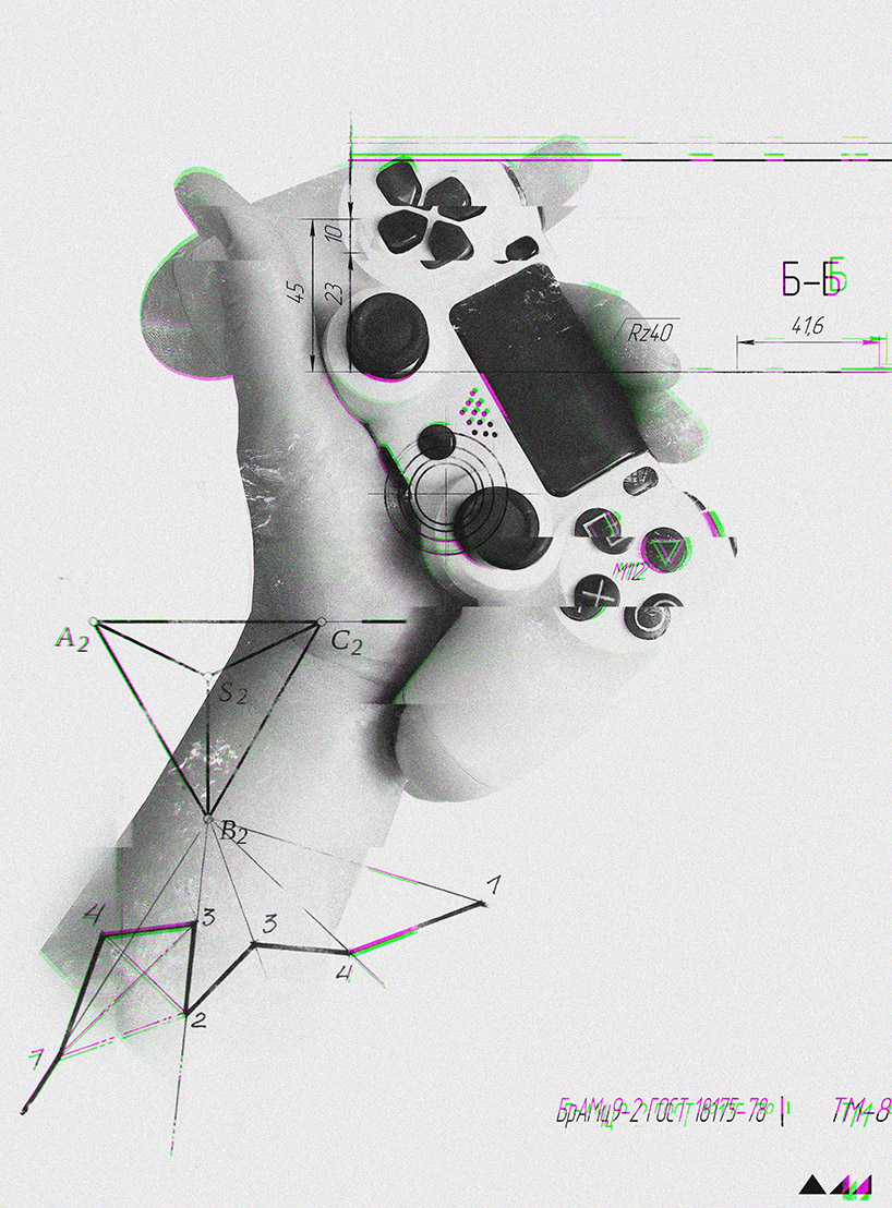 evgeny add juxtaposes everyday life with glitches, graphs + geometric shapes