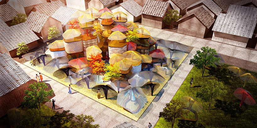 HT design lab umbrella-shaped modules gifu japan designboom