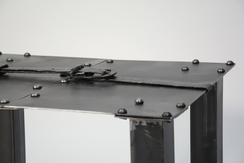 metal-forged iron belt medieval metalwork creative iron designboom