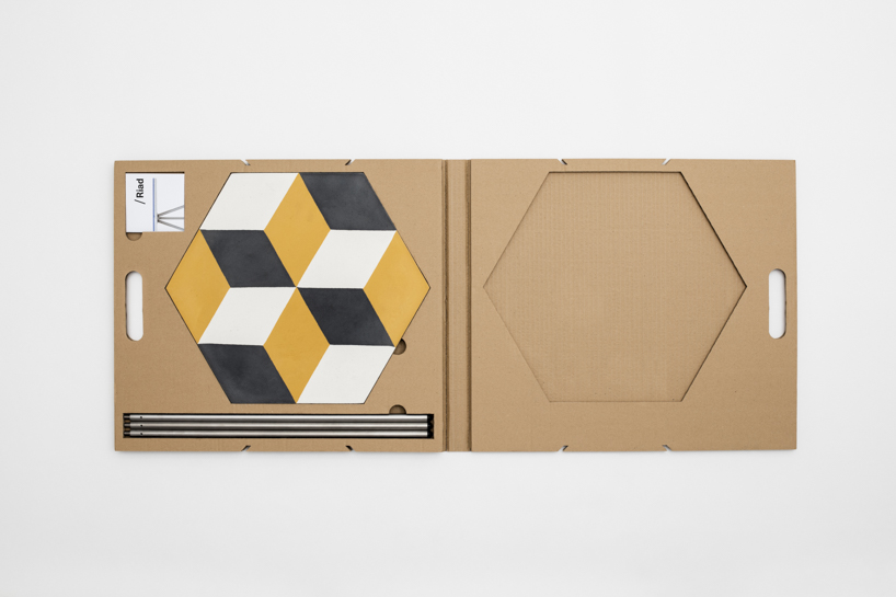 the riad table uses techniques seen in traditional tile manufacturing