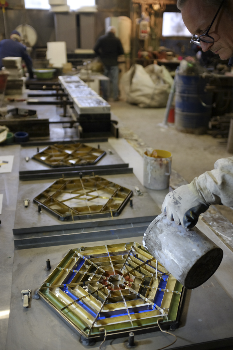 the riad table uses techniques seen in traditional tile manufacturing