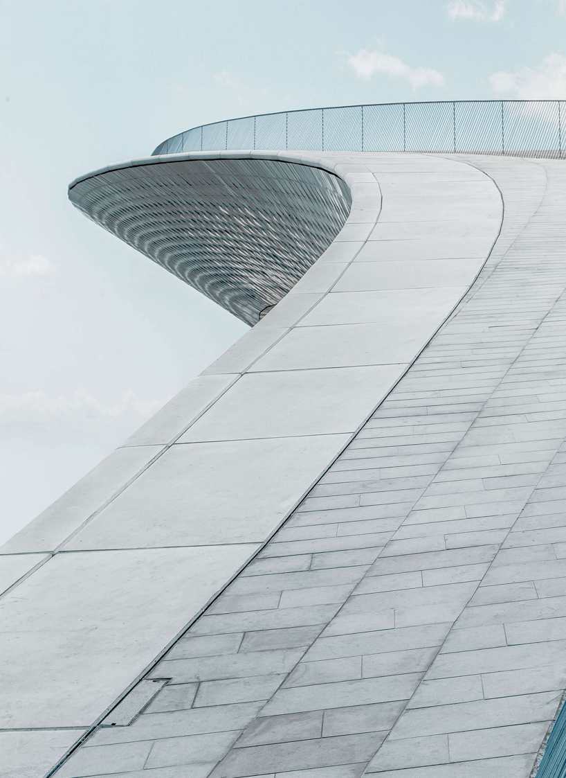 joel filipe explores geometric surfaces of the MAAT museum in lisbon