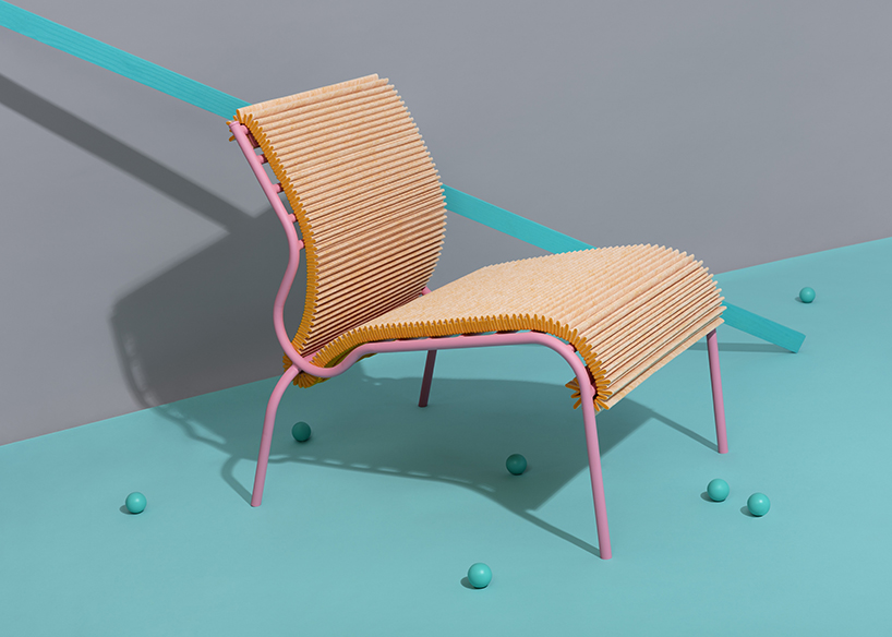 joris de groot's pleated seat collection is made of technical fabric for air filters