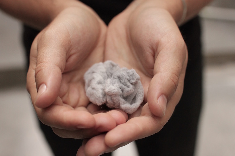 daniel lev coleman's 'lintite' chair is made from dryer lint + concrete