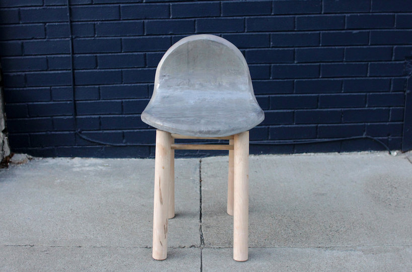 daniel lev coleman's 'lintite' chair is made from dryer lint + concrete