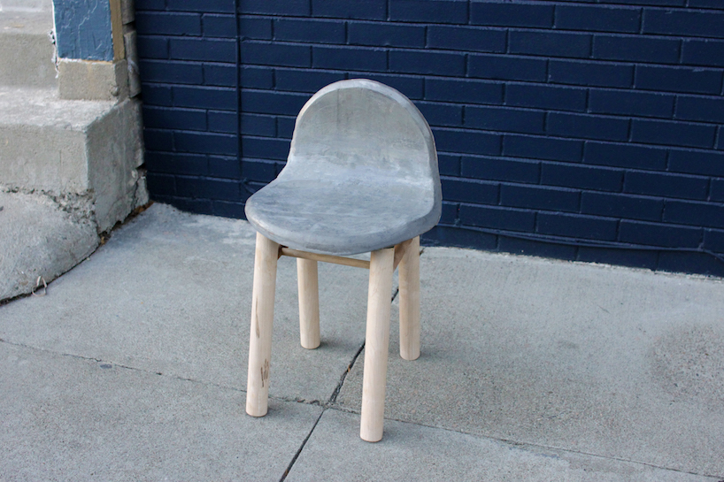 daniel lev coleman's 'lintite' chair is made from dryer lint + concrete - 1