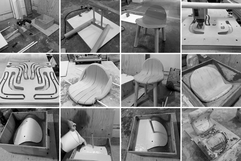 daniel lev coleman's 'lintite' chair is made from dryer lint + concrete