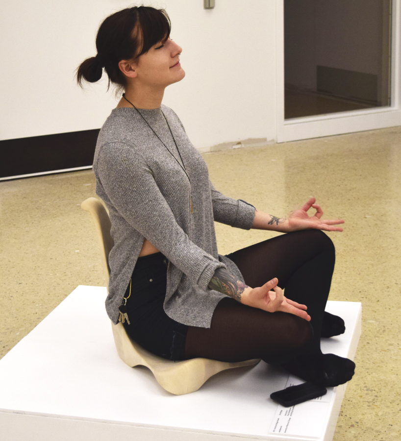 ariel lynne sculpts meditative seat designed in the heart of scandinavia