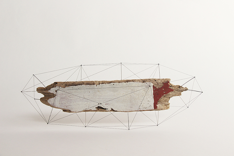 studio note frame driftwood + flowers in delicate polygonal skeletons