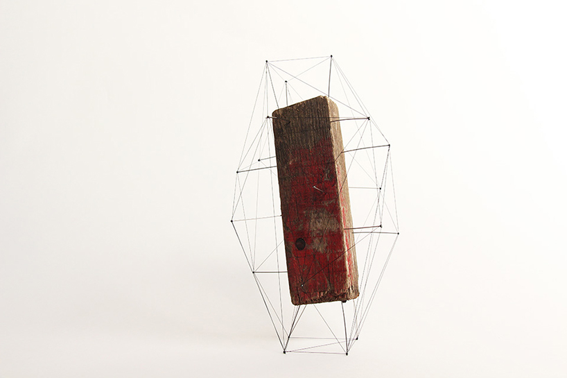 studio note frame driftwood + flowers in delicate polygonal skeletons