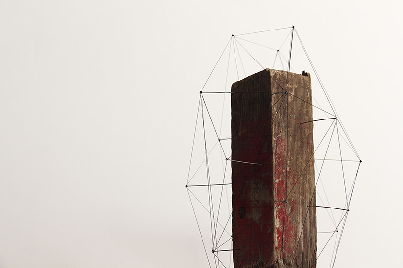 studio note frame driftwood + flowers in delicate polygonal skeletons