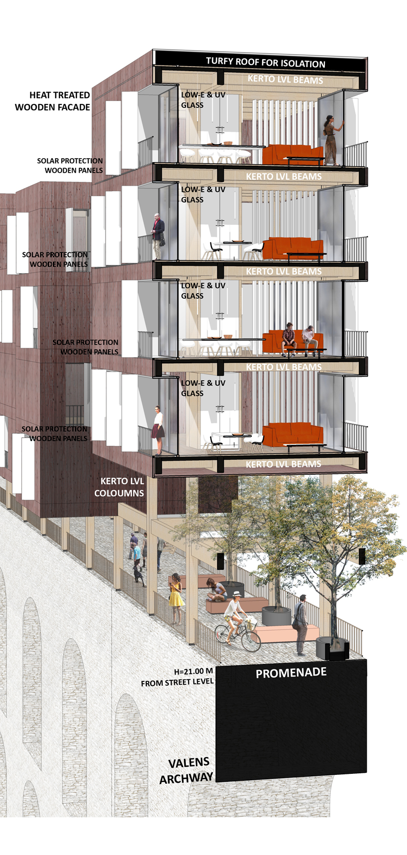 superspace suggests floating housing modules to revitalize the valens archway in istanbul