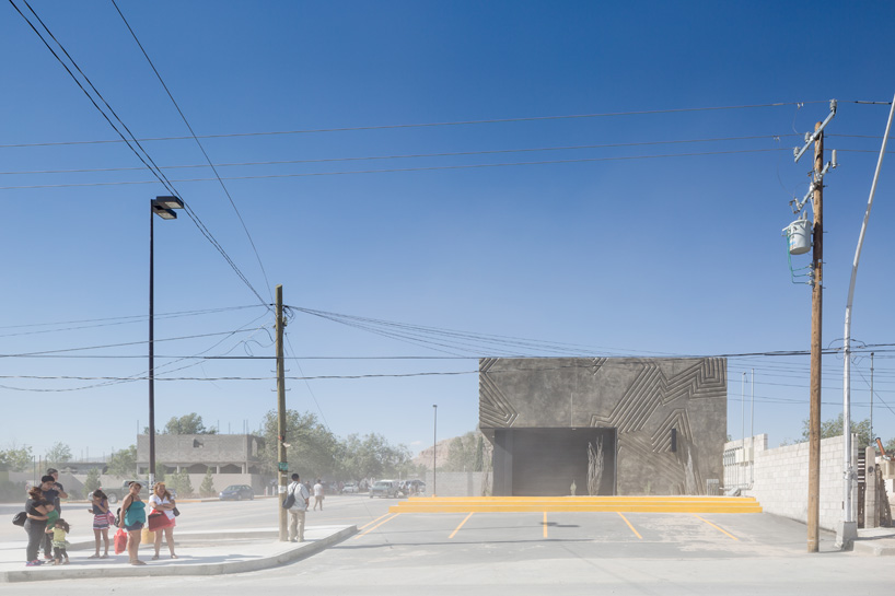 jorge urias studio's carved concrete structure portrays local dynamics in juarez, mexico