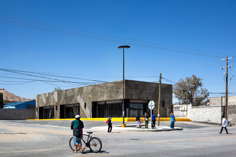 jorge urias studio's carved concrete structure portrays local dynamics in juarez, mexico