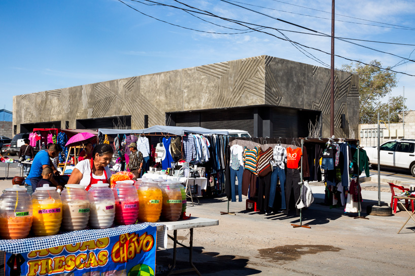 jorge urias studio's carved concrete structure portrays local dynamics in juarez, mexico