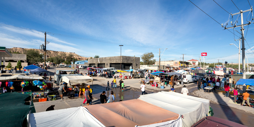 jorge urias studio's carved concrete structure portrays local dynamics in juarez, mexico