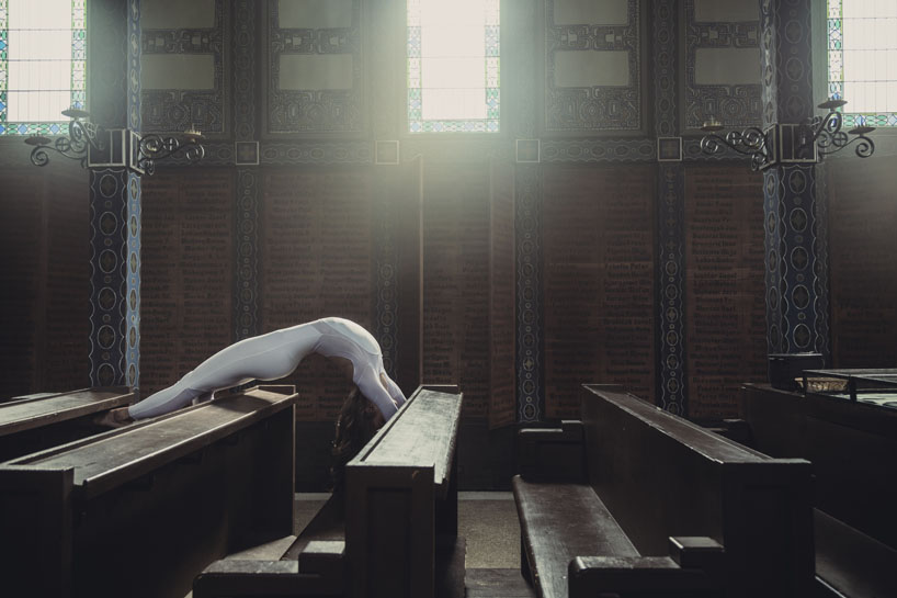 anja humljan embodies yoga as a meditative homage to javorca church in slovenia