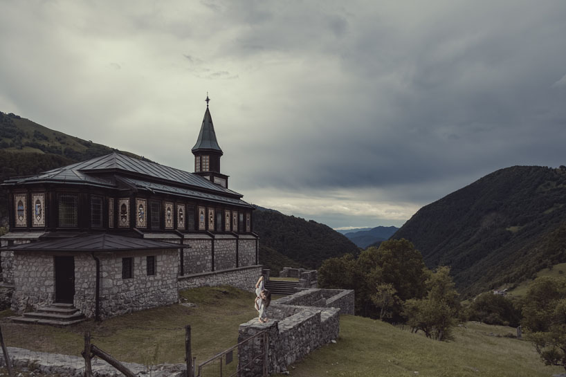 anja humljan embodies yoga as a meditative homage to javorca church in slovenia