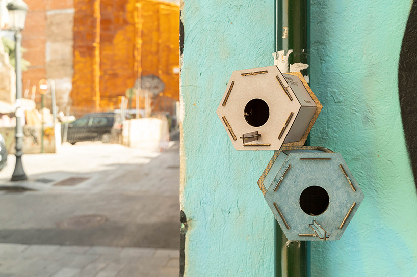 mano de santo's ELVI urban birdhouse game gives second life to used linoleum