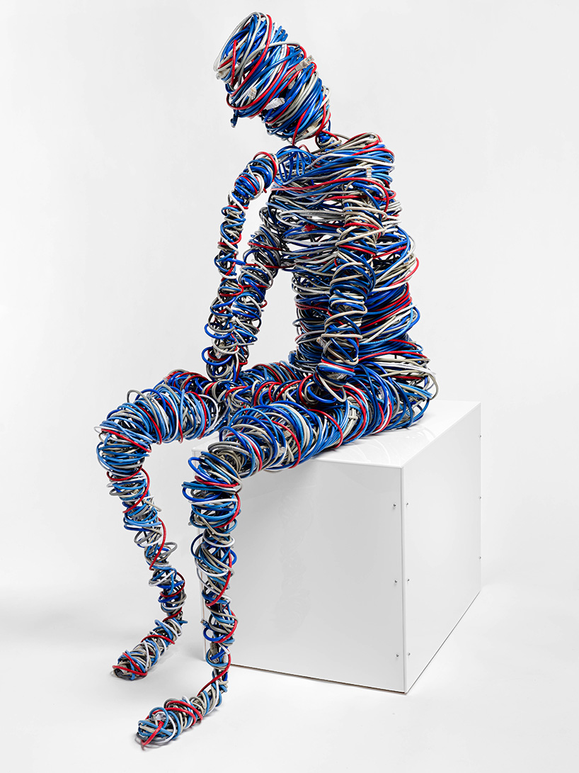 hundreds of feet of cable and steel reimagine rodin’s thinker for networked age - 1