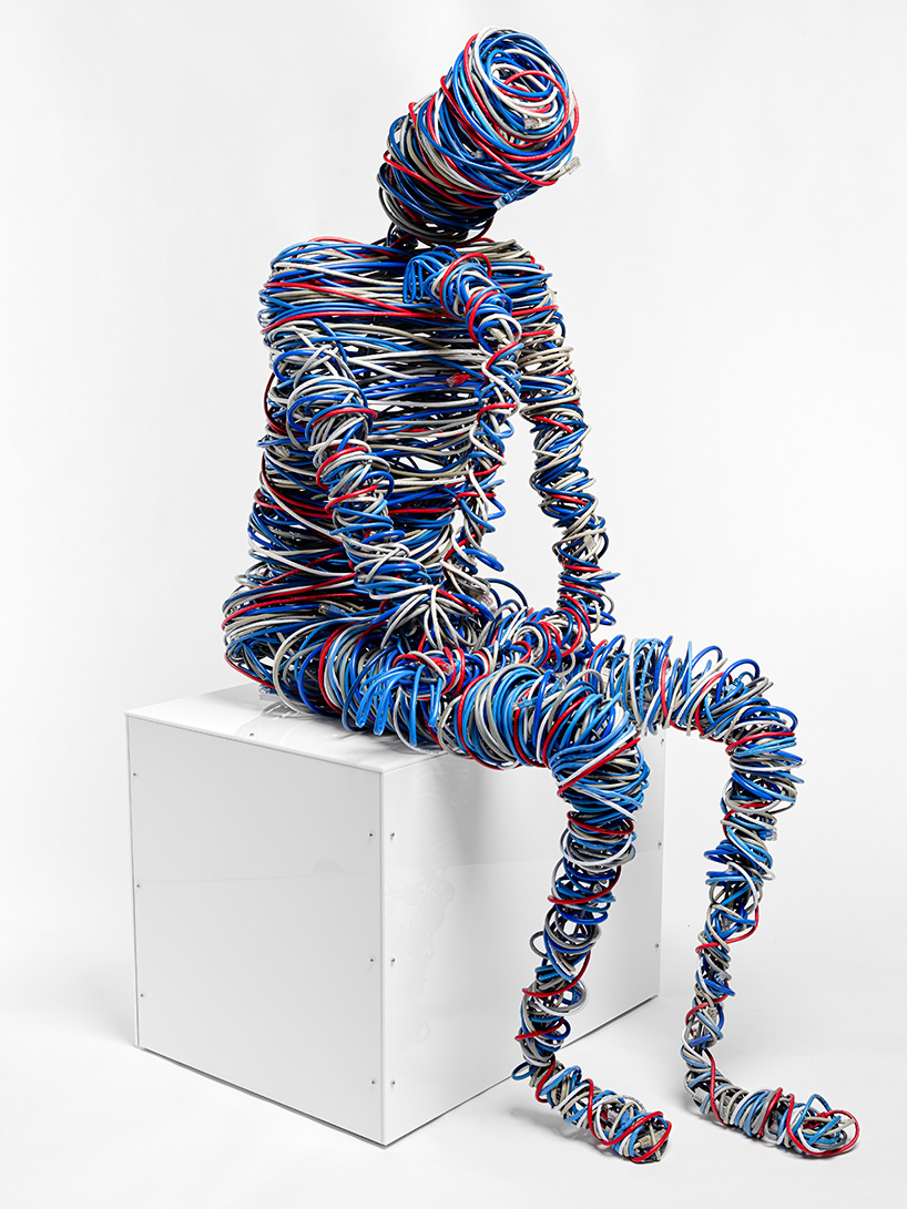 hundreds of feet of cable and steel reimagine rodin’s thinker for networked age - 3