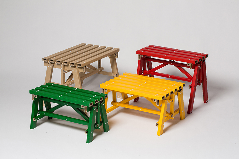 PESI lumber cardboard table designboom