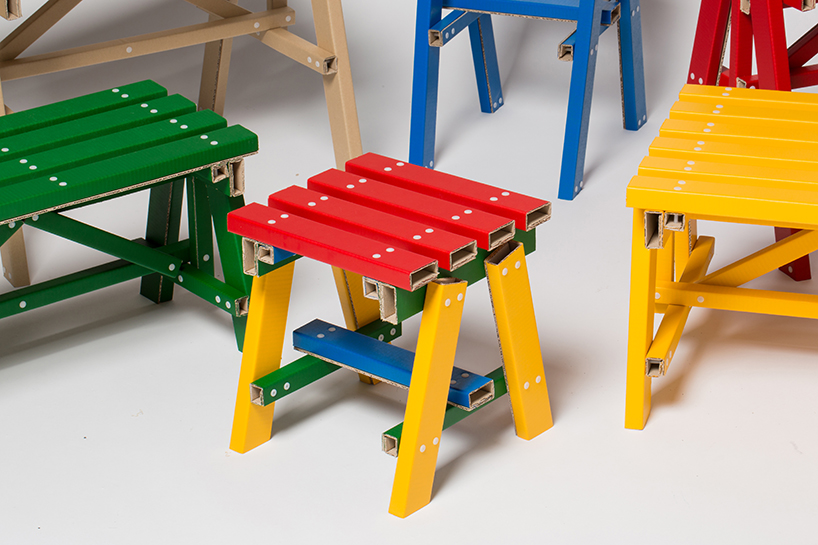 PESI lumber cardboard table designboom