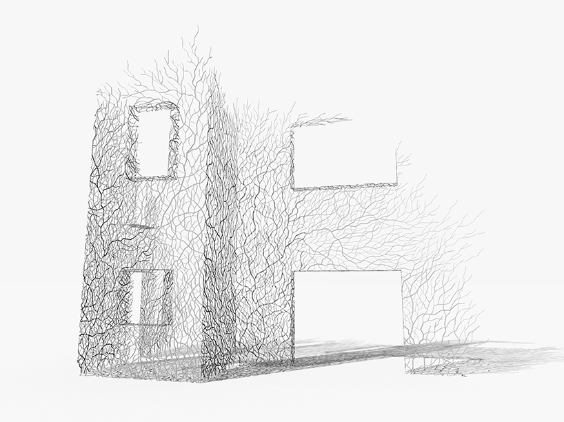 V studio's boston ivy-covered artwork preserves the memory of old shanty towns in china