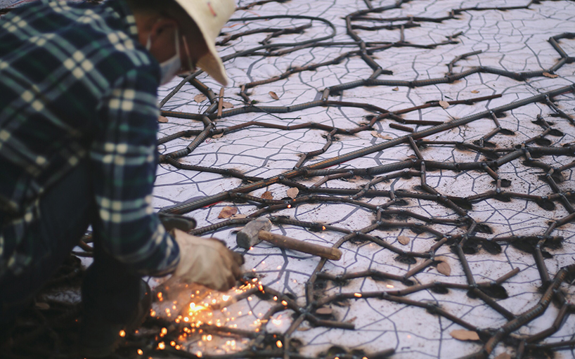 V studio's boston ivy-covered artwork preserves the memory of old shanty towns in china