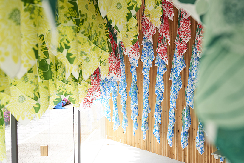 yuri himuro suspends handkerchief bouquets in dreamy exhibition in tokyo