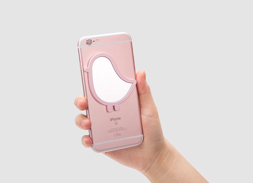refix coin mirror adhesive accessory designboom