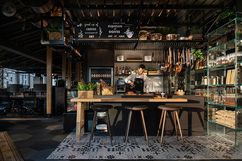 industrial materials, lush greenery and dramatic paintings complete new CCD shanghai headquarters