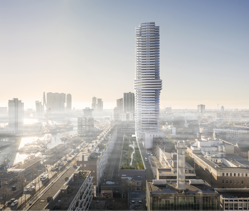 V8 architects plans to build a 150 meter high residential tower in the netherlands