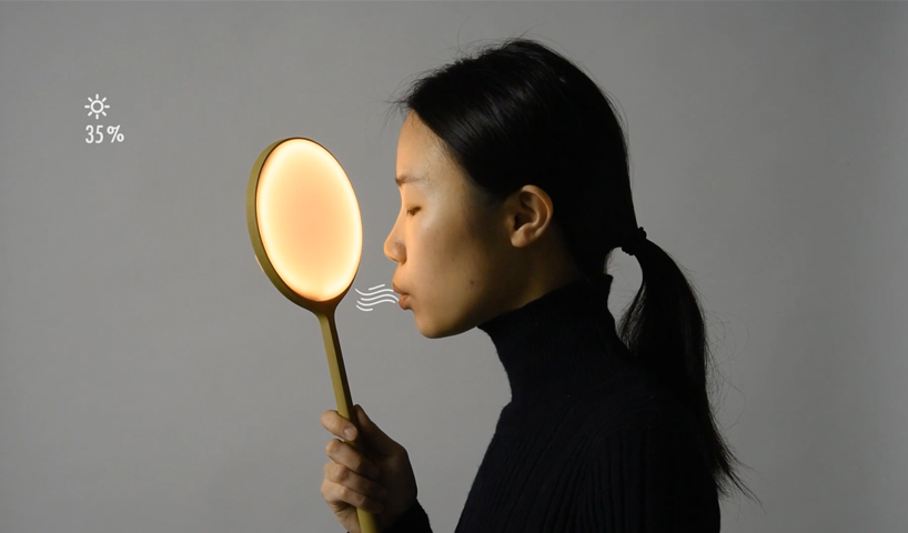 xinyue yang's sensor-enabled lamp lights like fire - 1