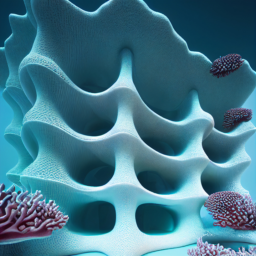 3D-printed marine structures revive dying neo-coral city in Yongwook Seong's AI art