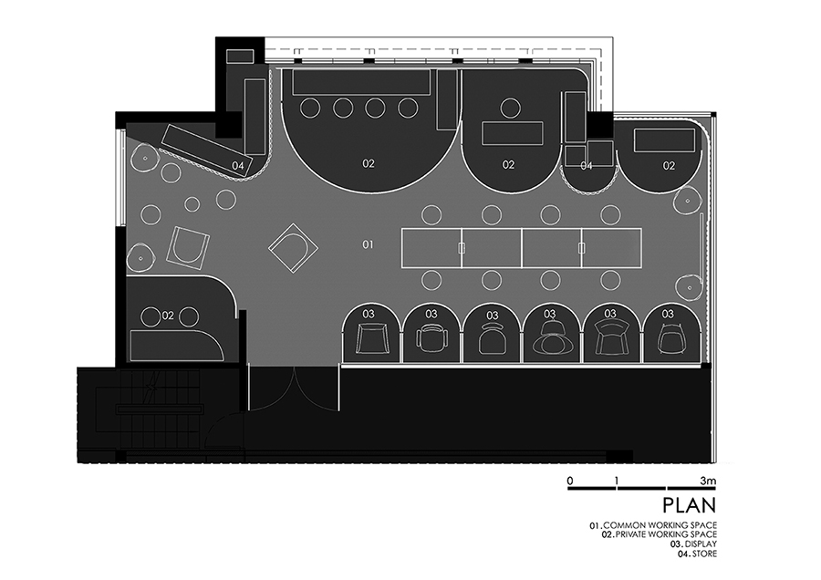 atelier tho.A drapes gamma’s office space with translucent ‘fabric walls’