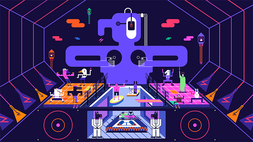 mengxin li turns quirky illustrations into an animated 'electric zoo' party