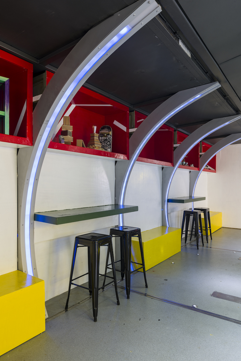 blackhorse workshop's 'SIDESHOW' installation is influenced by london routemaster bus