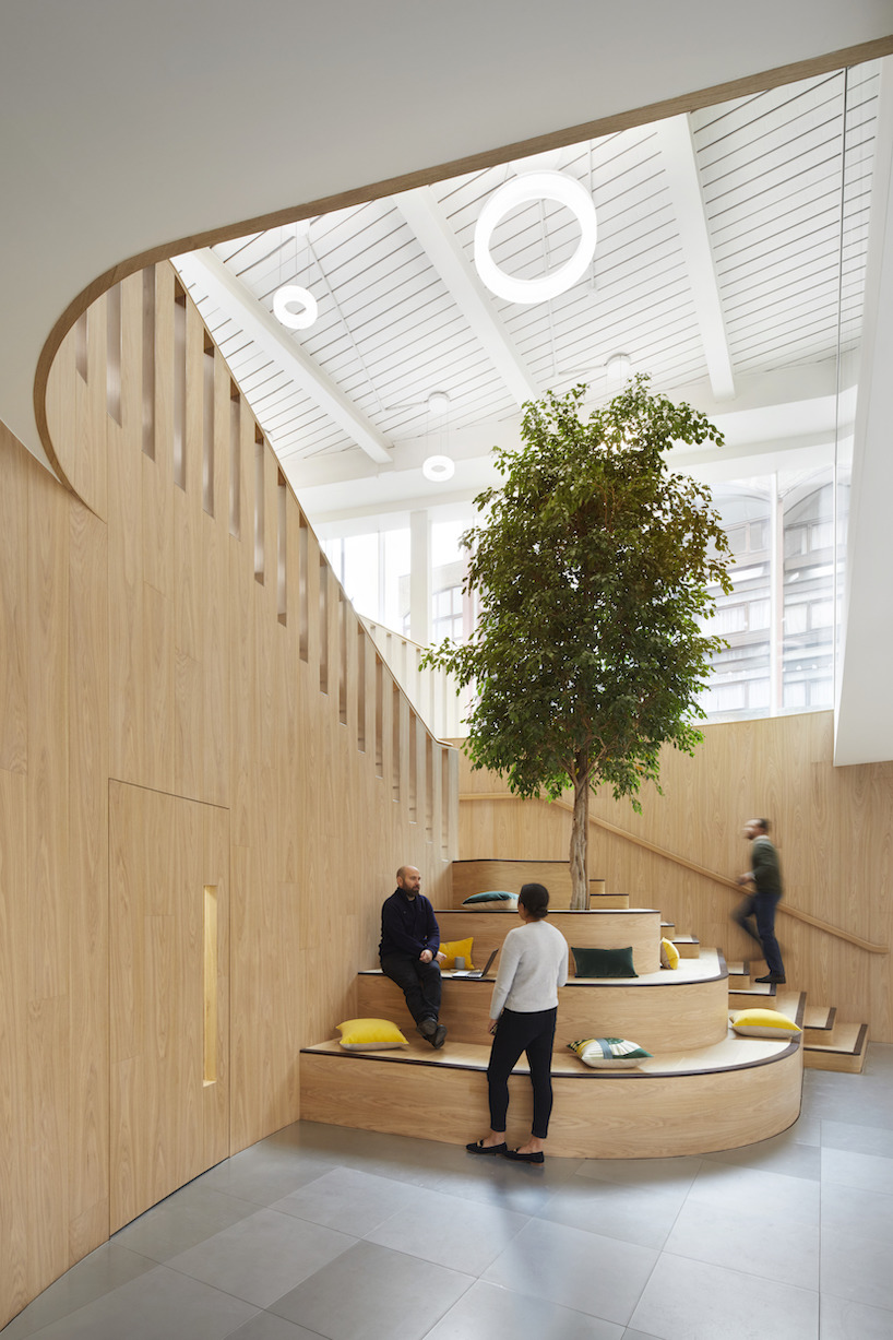 grand timber staircase completes london office refurbishment by buckley  gray yeoman